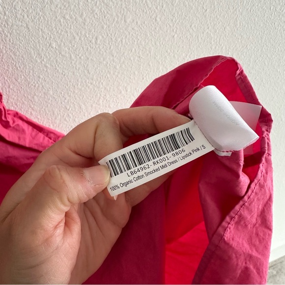 Quince Midi Dress Womens Small Pink Smocked Organic Cotton Versatile Ruffles - Picture 5 of 6